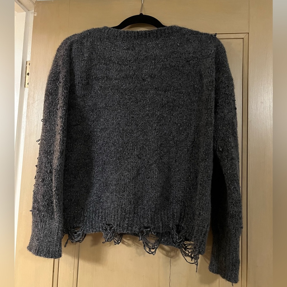Code X Mode Charcoal Gray Distressed Sweater - Si… - image 2